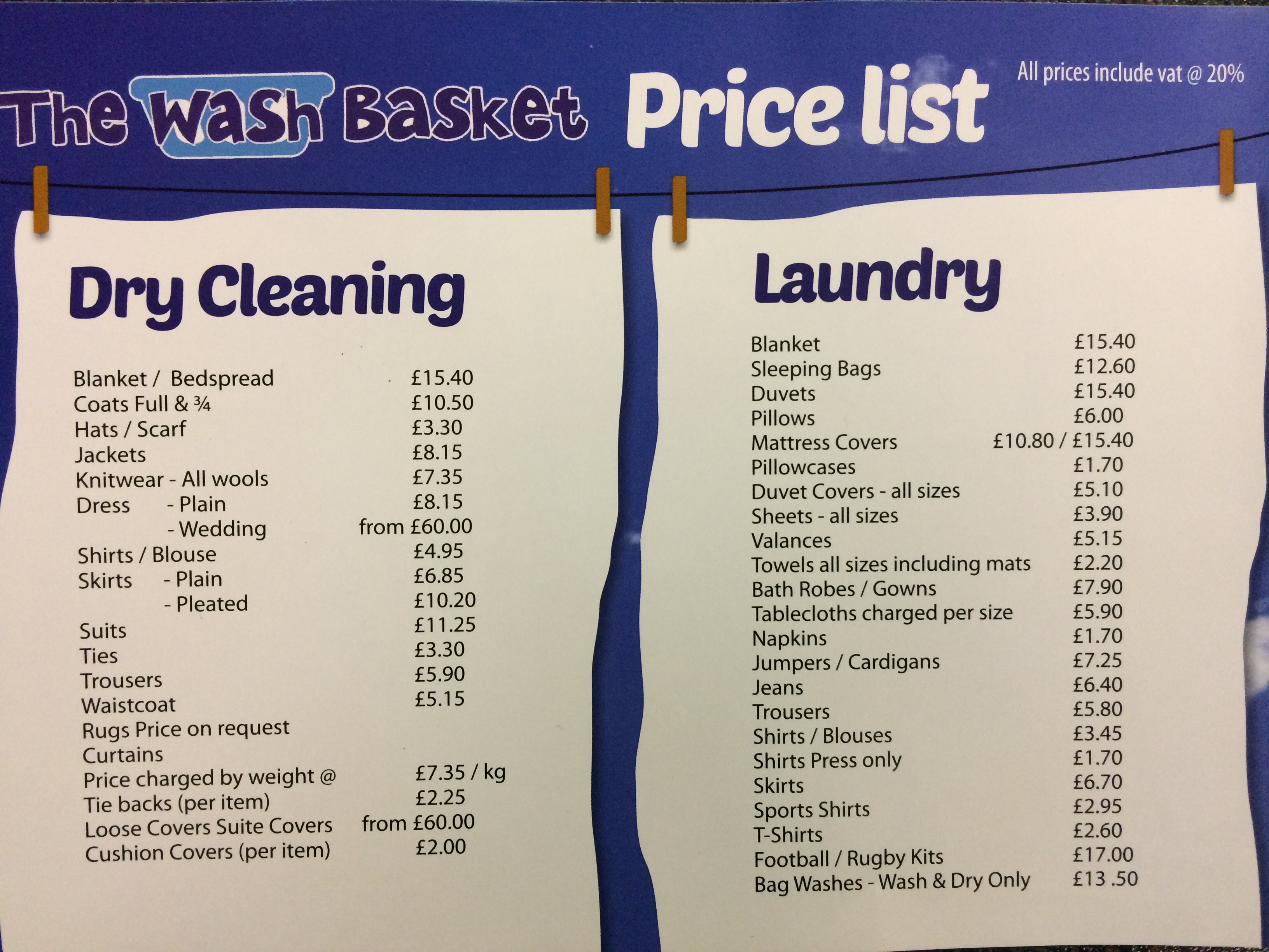 Laundry Equipment Price List